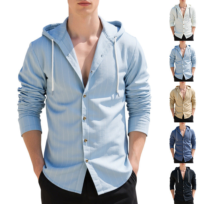 Slim-fit Hood Cardigan Shirt