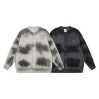 Tie-dyed Distressed Cardigan Sweater