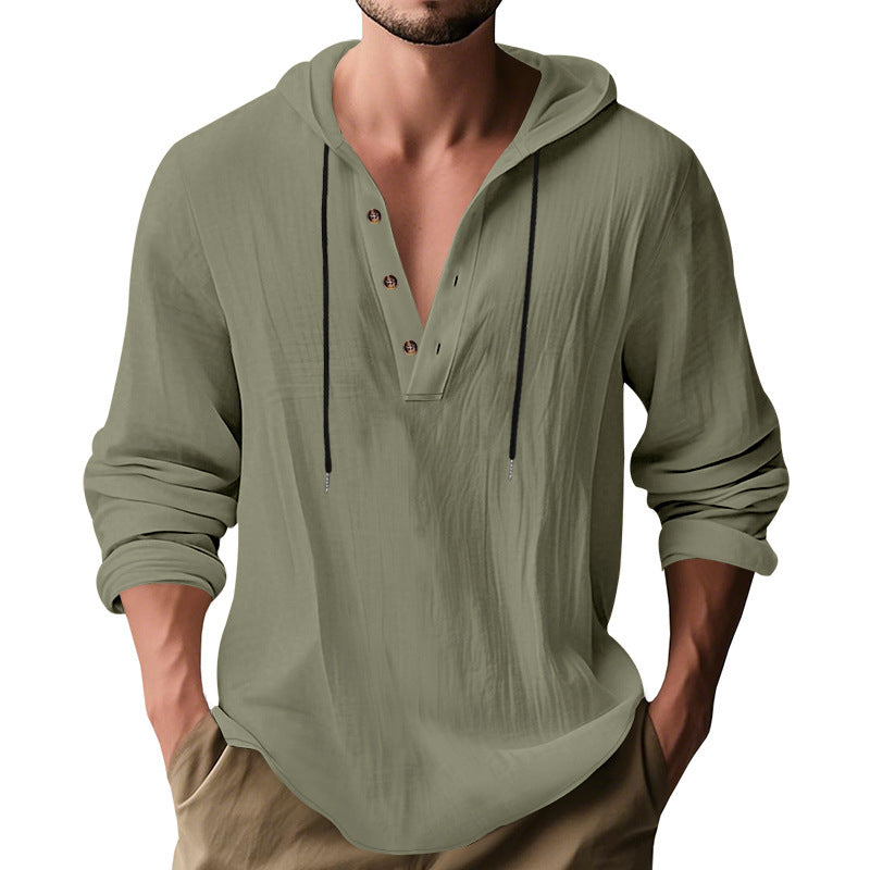 Hooded Casual Loose-fitting Sweater Army Green