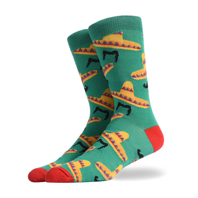 Fashion Creative Hamburger Pizza Alien Men Socks Cute Series O Default