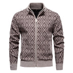 Fleece-lined Thickening Stand Collar Sweater Korean Style Casual Zipper Sweater