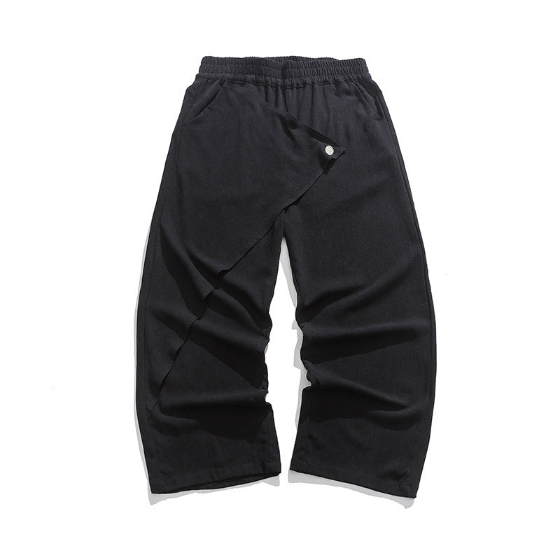 Cotton And Linen Casual Pants Black