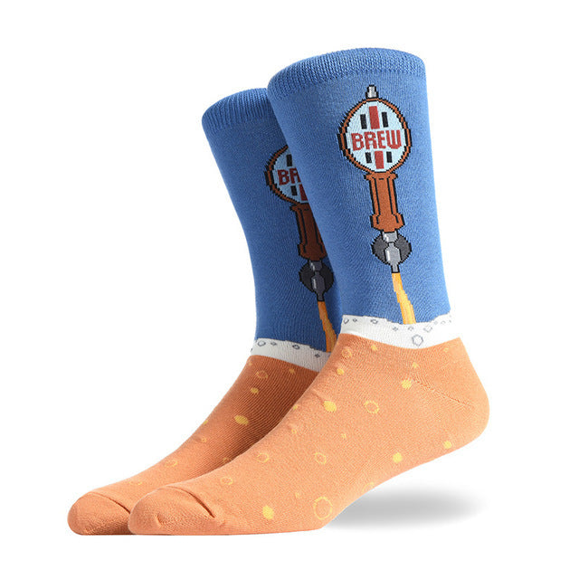 Fashion Creative Hamburger Pizza Alien Men Socks Cute Series L Default