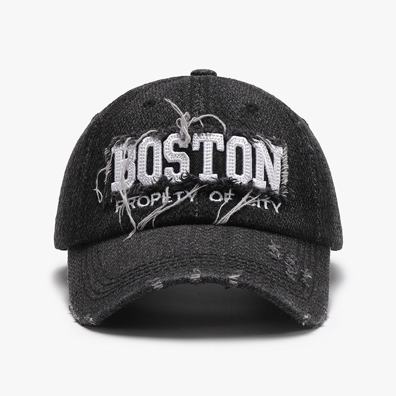 Three-dimensional Embroidery Men's Soft Peaked Cap Outdoor Black Adjustable