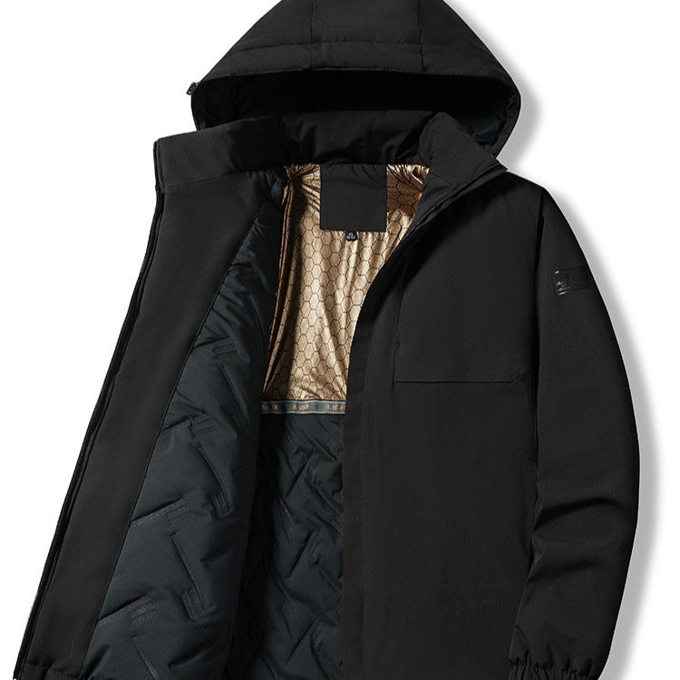 Temperature Sensing Windproof Waterproof Down Jacket Black