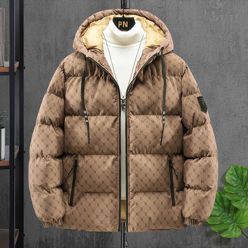 Bread Coat Cotton-padded Coat Thickened Thermal Zipper Coffee