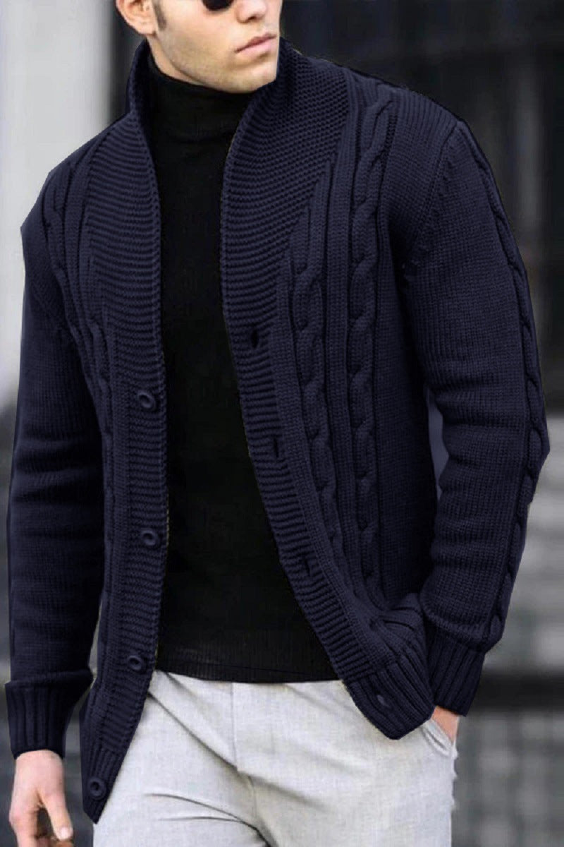 Autumn Sweater Coat Dark Blue