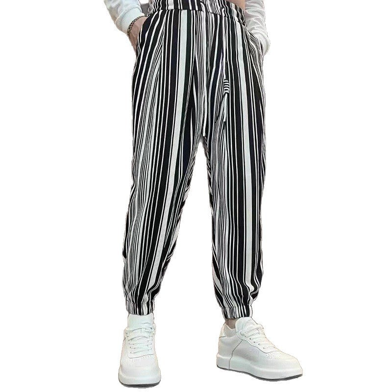 Thin Cropped High-grade Sense Ice Silk Pants