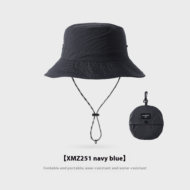 Summer Sun-proof UV-resistant Breathable And Wearable Water-repellent Hat Classic Navy Blue Free Size