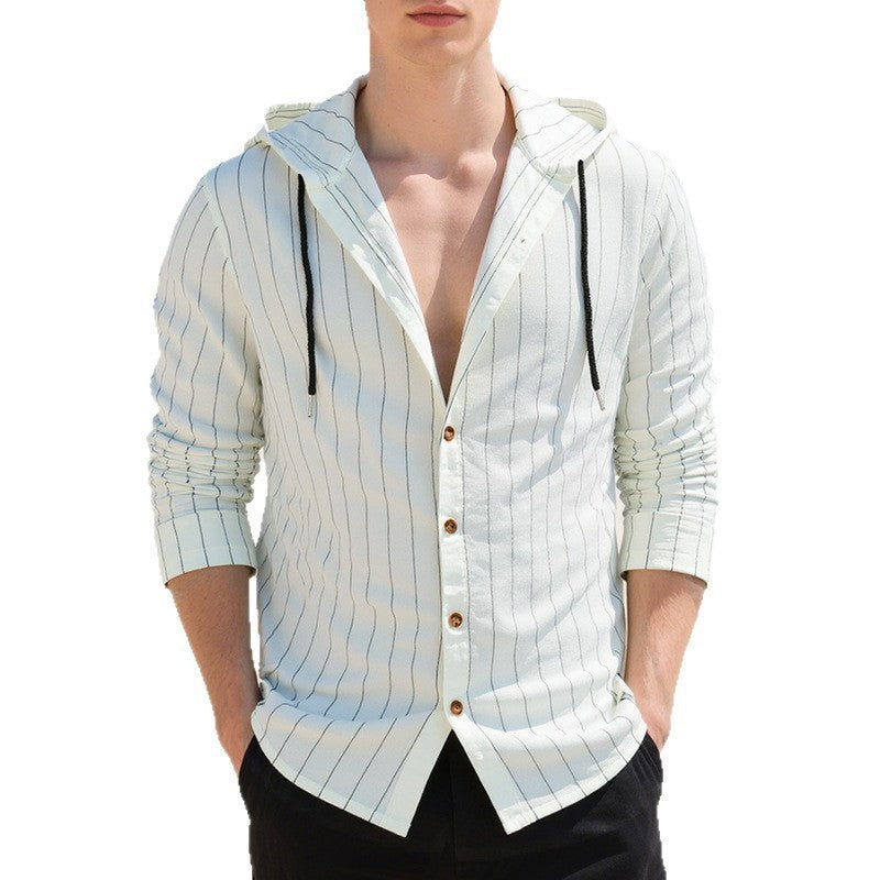 Slim-fit Hood Cardigan Shirt