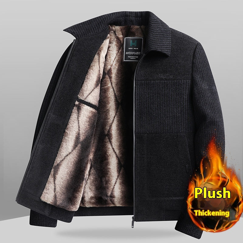 Velvet Padded Thickened Coat Black 682