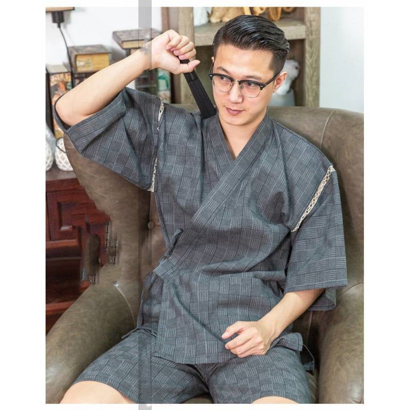 Home Japanese Jacquard Bathrobe Gray