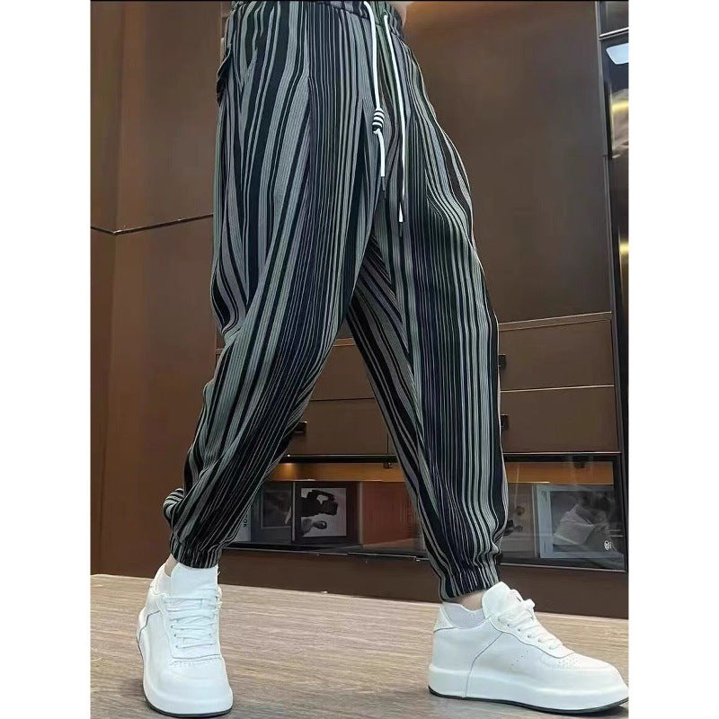 Thin Cropped High-grade Sense Ice Silk Pants