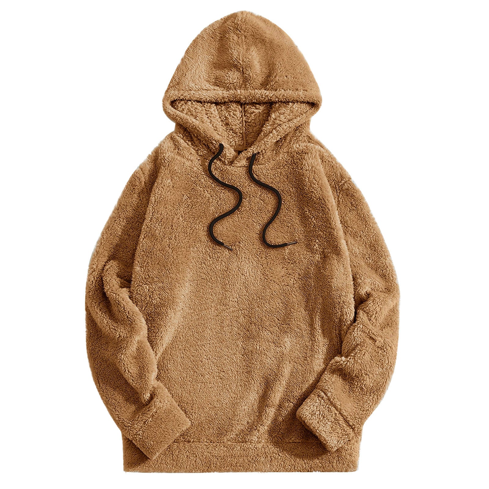 Thickening Double-sided Velvet Casual Loose Long-sleeved Hooded Sweater Khaki
