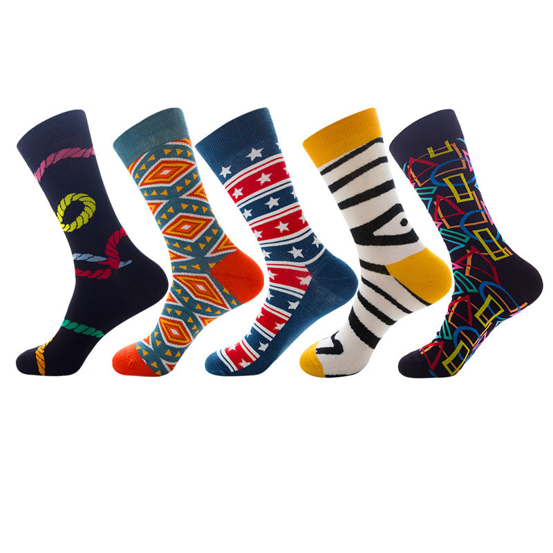 Men's Jacquard Socks AF0819 One size 5Pair