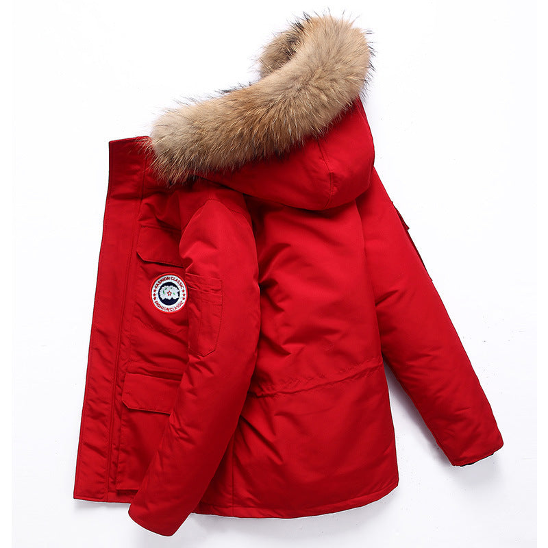 Winter Men's Mid-length Couple Outdoor Red