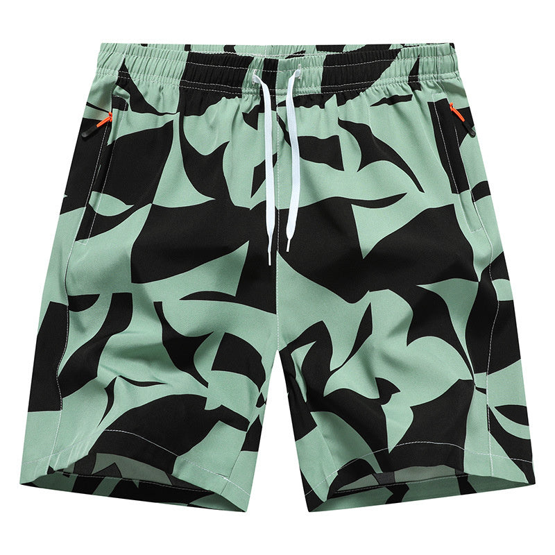 Elastic Waist Breathable Beach Pants Green