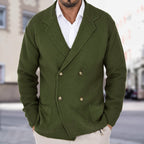 Cardigan Fallwinter Slim Lapel Double Breasted Sweater Army Green