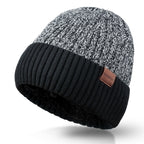 Big Head Circumference Warm Ear Protection Men's Woolen Cap Black Color Matching Free Size