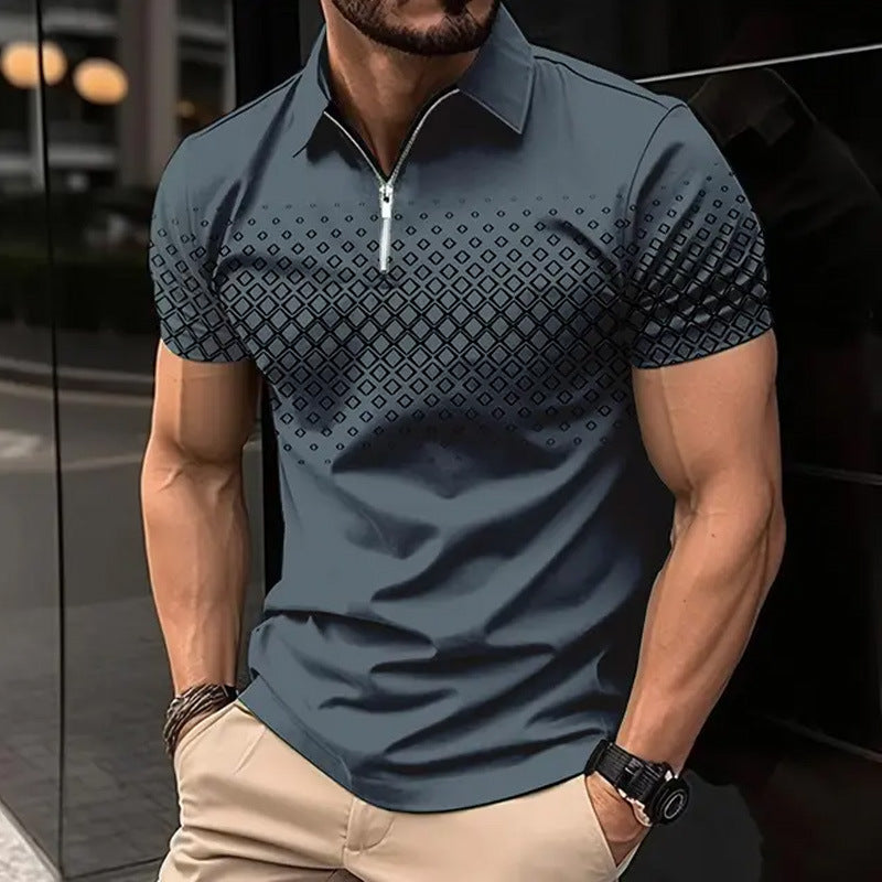 Zipper Polo Shirt Short Sleeve DLLDXPL0094