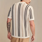 Hollow-out Knitted POLO Cardigan
