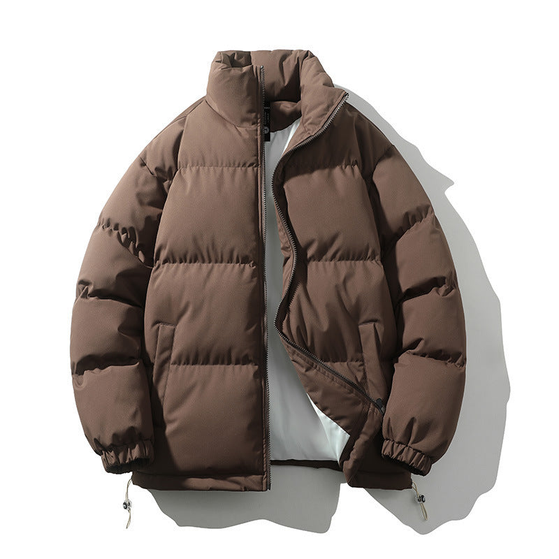 Men's Stand Collar Loose And Warm Down Coat Coffee