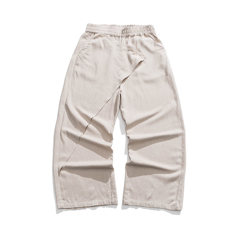Cotton And Linen Casual Pants Beige