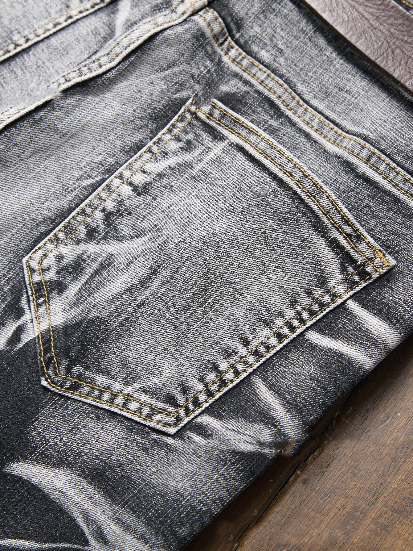 Slim Fit All-match Gray Jeans