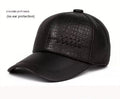 Casual Men's Leather Hat Crocodile Black Free Size