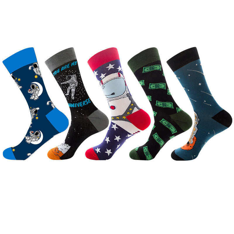 Men's Jacquard Socks AF087 One size 5Pair