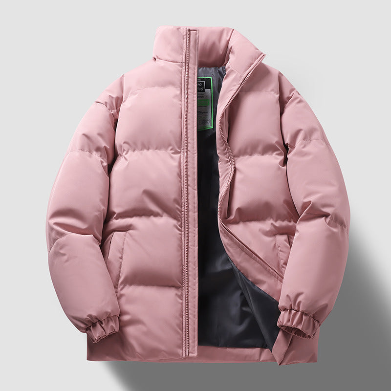 Cotton-padded Coat Thickened Couple Loose Down Jacket Pink