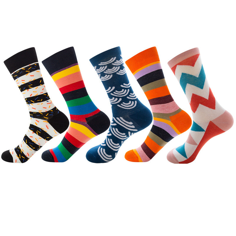 Men's Jacquard Socks AF085 One size 5Pair