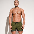 Sports Loose Swimming Shorts Army Green