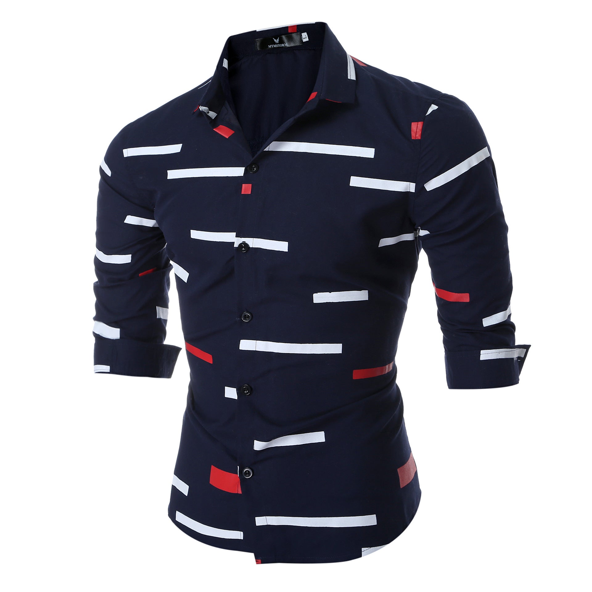 Geometric Printed Shirt Navy Blue