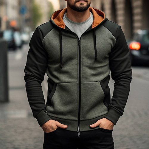 Simple Trendy Casual Loose-fitting Hoodie Zipper Jacket G93P008