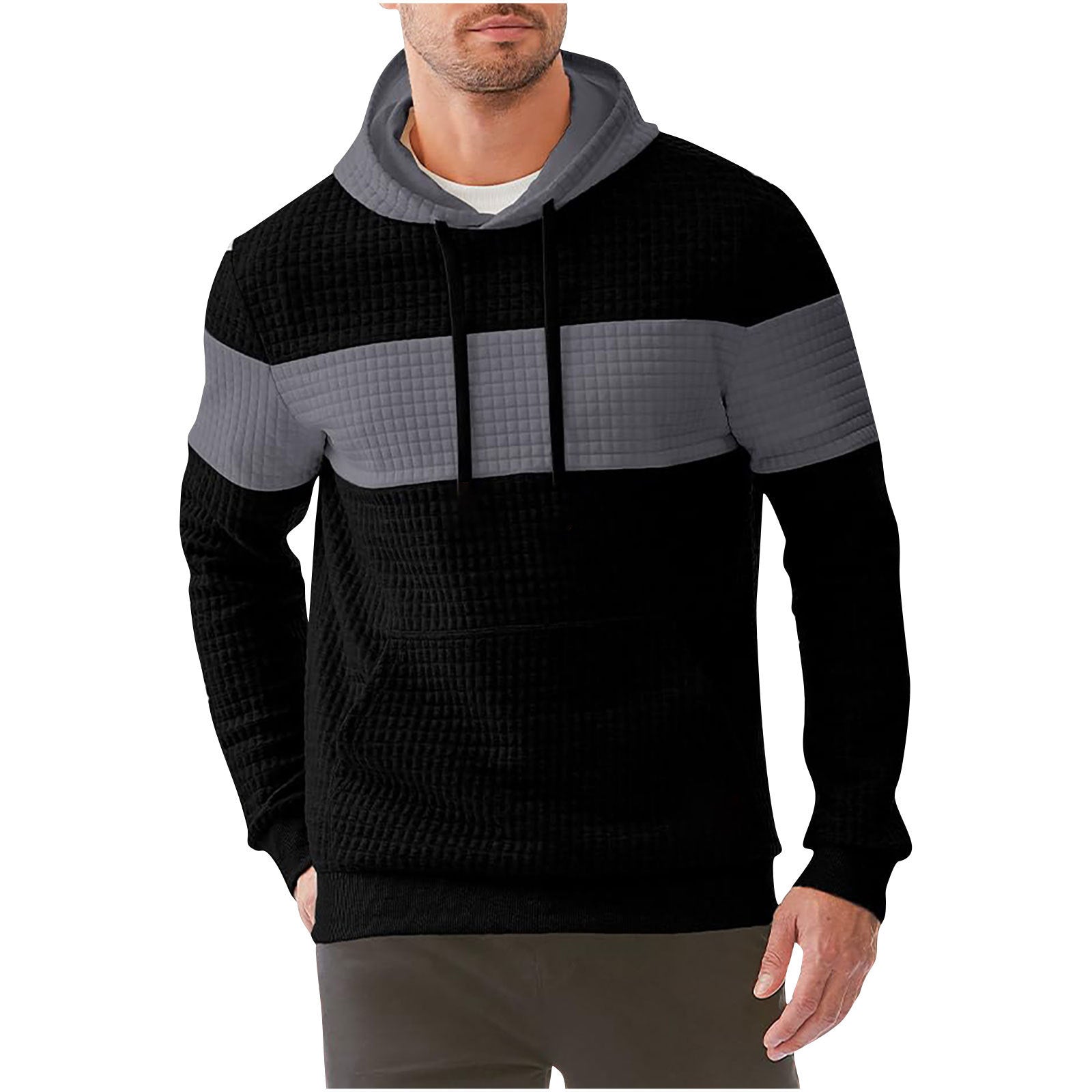 Hooded Long-sleeved Sweater Black