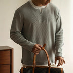 Three-dimensional Waffle Loose False Two Pieces Short Sweater