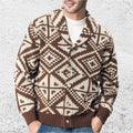 Geometric Jacquard Sweater Brown