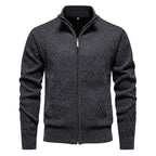Fleece-lined Thickening Stand Collar Sweater Korean Style Casual Zipper Sweater