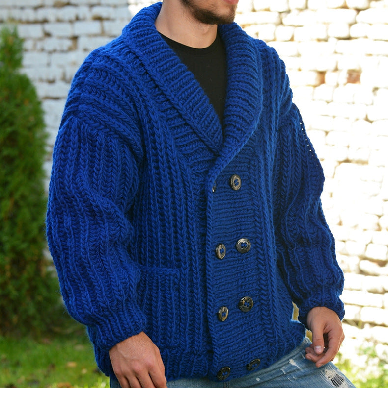Thickened Double Breasted Sweater