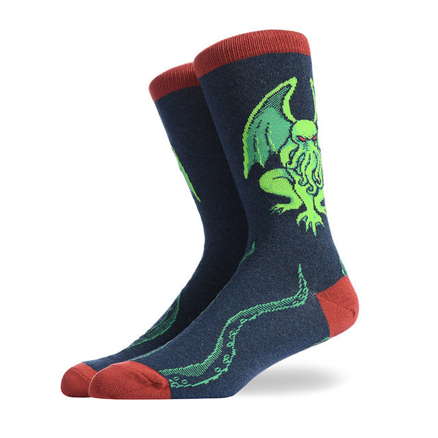 Fashion Creative Hamburger Pizza Alien Men Socks Cute Series R Default