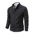 Sweater Jacket Men's Coat Stand-up Collar Slim Fit Casual Fashion Knitwear Black