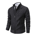 Sweater Jacket Men's Coat Stand-up Collar Slim Fit Casual Fashion Knitwear Black