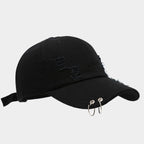Men's Personality Retro Street Performance Hip Hop Peaked Cap Black Adjustable