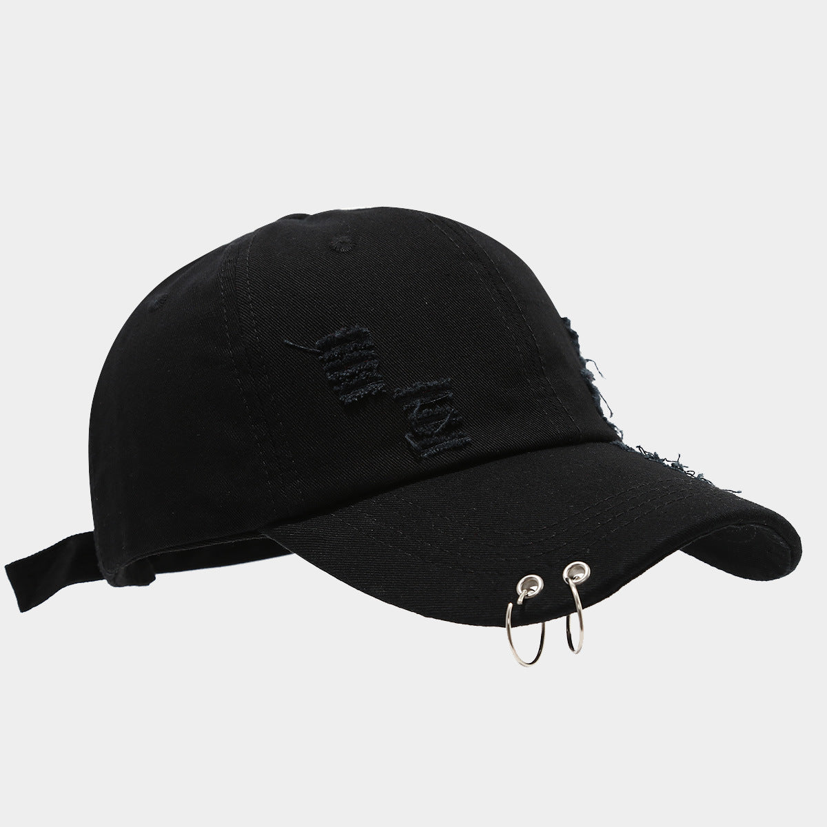 Men's Personality Retro Street Performance Hip Hop Peaked Cap Black Adjustable