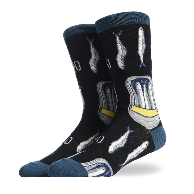 Fashion Creative Hamburger Pizza Alien Men Socks Cute Series W Default