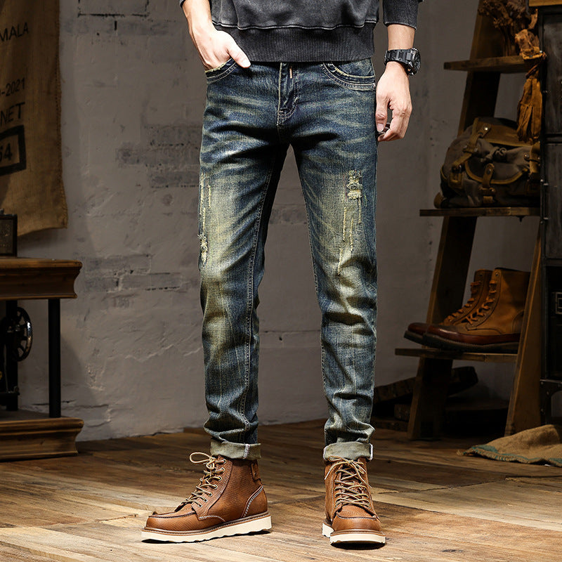 High-end Stretch Jeans Retro Color
