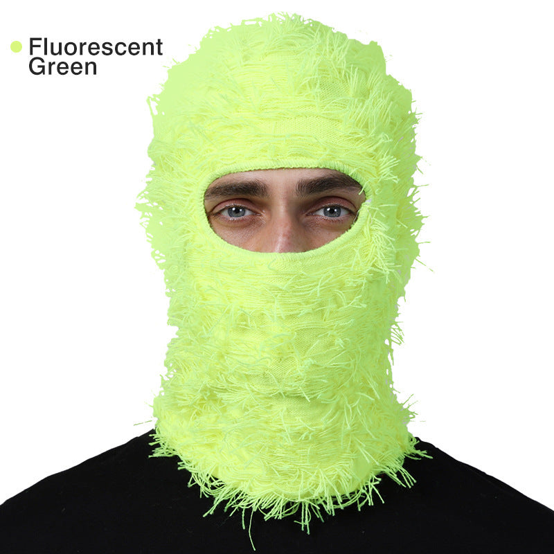 Balaclava Men And Women Funny Acrylic Knitted Fluorescent Green Free Size