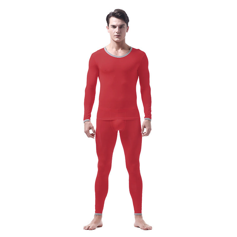 Ice Silk Thermal Underwear Suit Red
