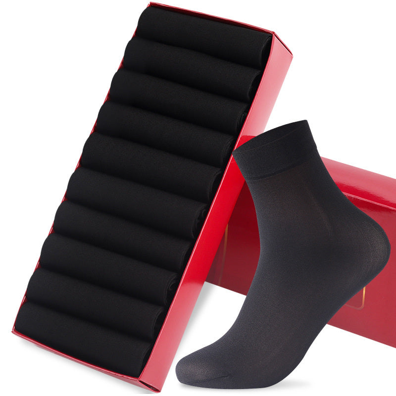 Mid-calf Length And Breathable Business Men Socks Black Free Size
